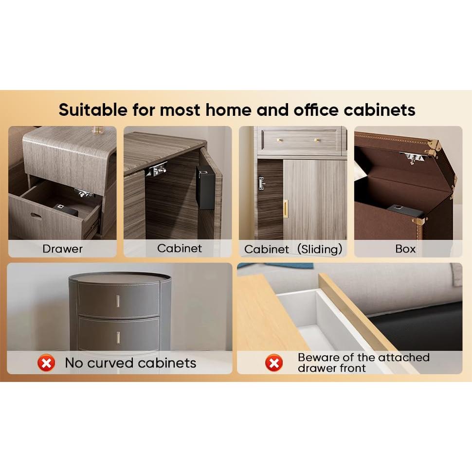 Cerradura Inteligente Bawoss para Gabinete Sin Llave, Negro