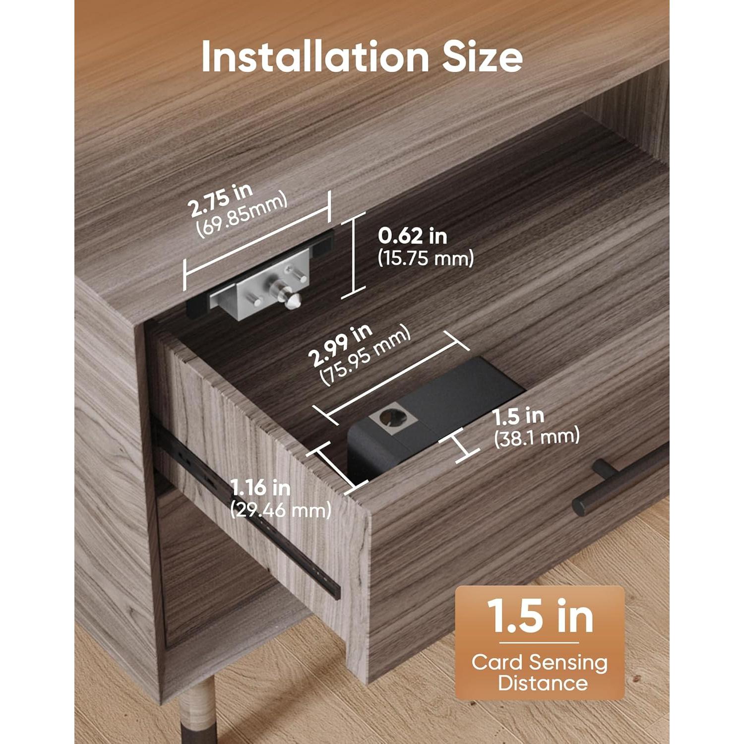 Cerradura Inteligente Bawoss para Gabinete Sin Llave, Negro