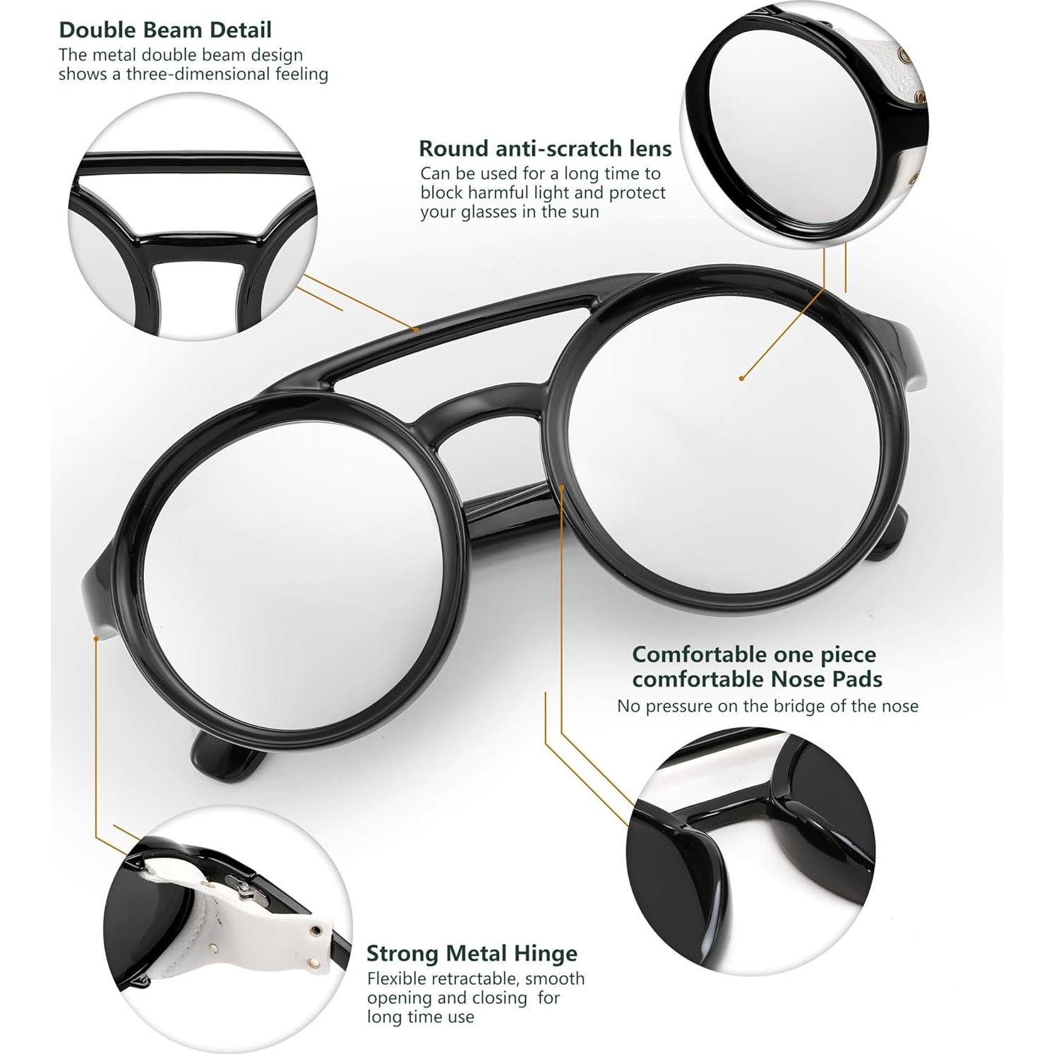 Gafas de Sol Steampunk FEISEDY Redondas UV400 48mm