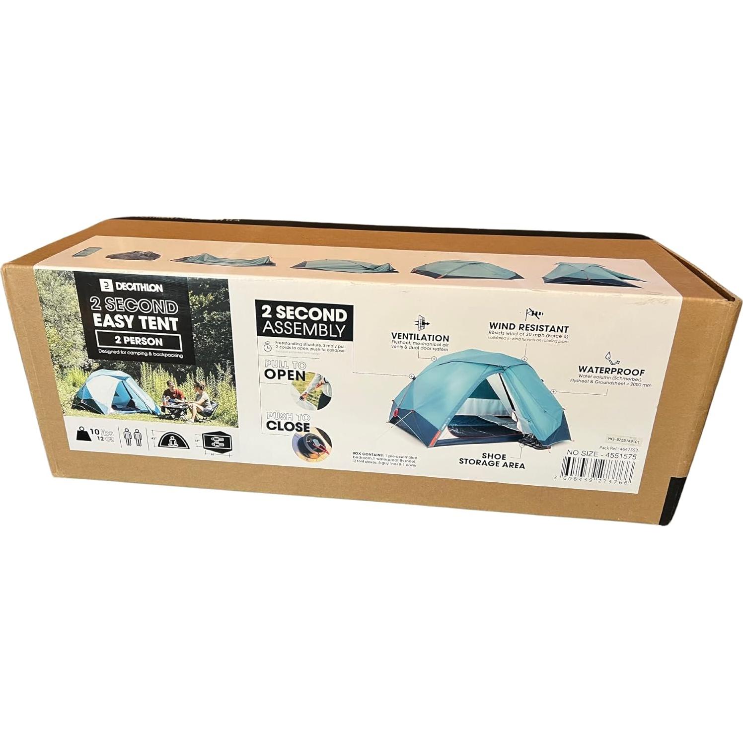 Tienda de Camping Decathlon Quechua 2 Second Easy 2 Personas Impermeable