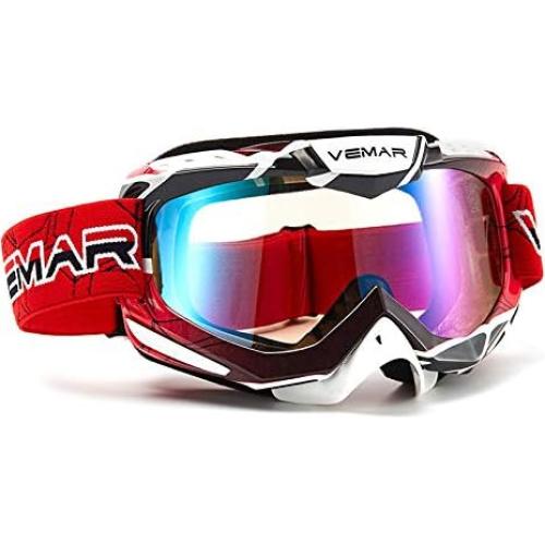 Gafas de Motocross Ubelly Rojo Antivaho y Ajustables