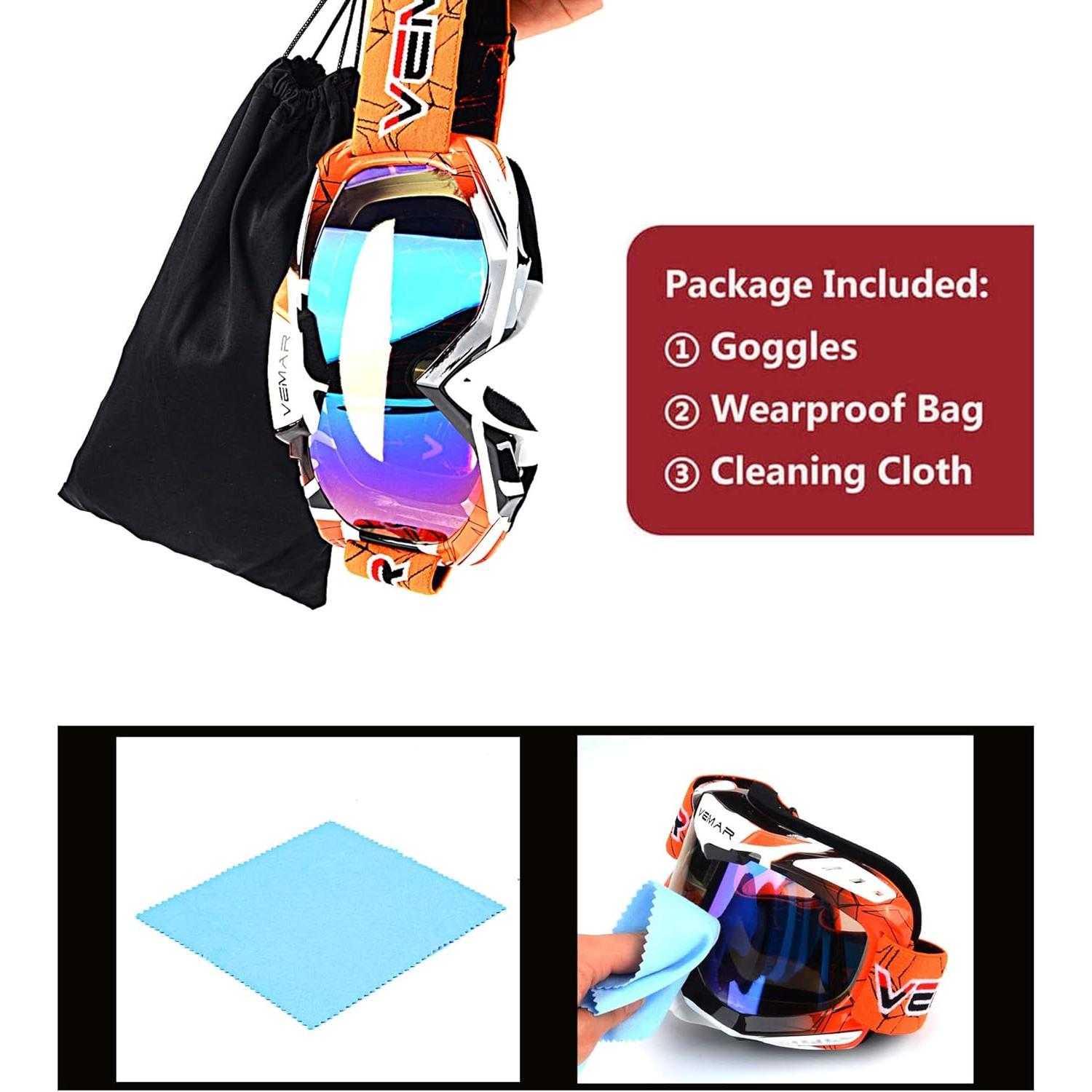 Gafas de Motocross Ubelly Naranjas Antivaho y Ajustables