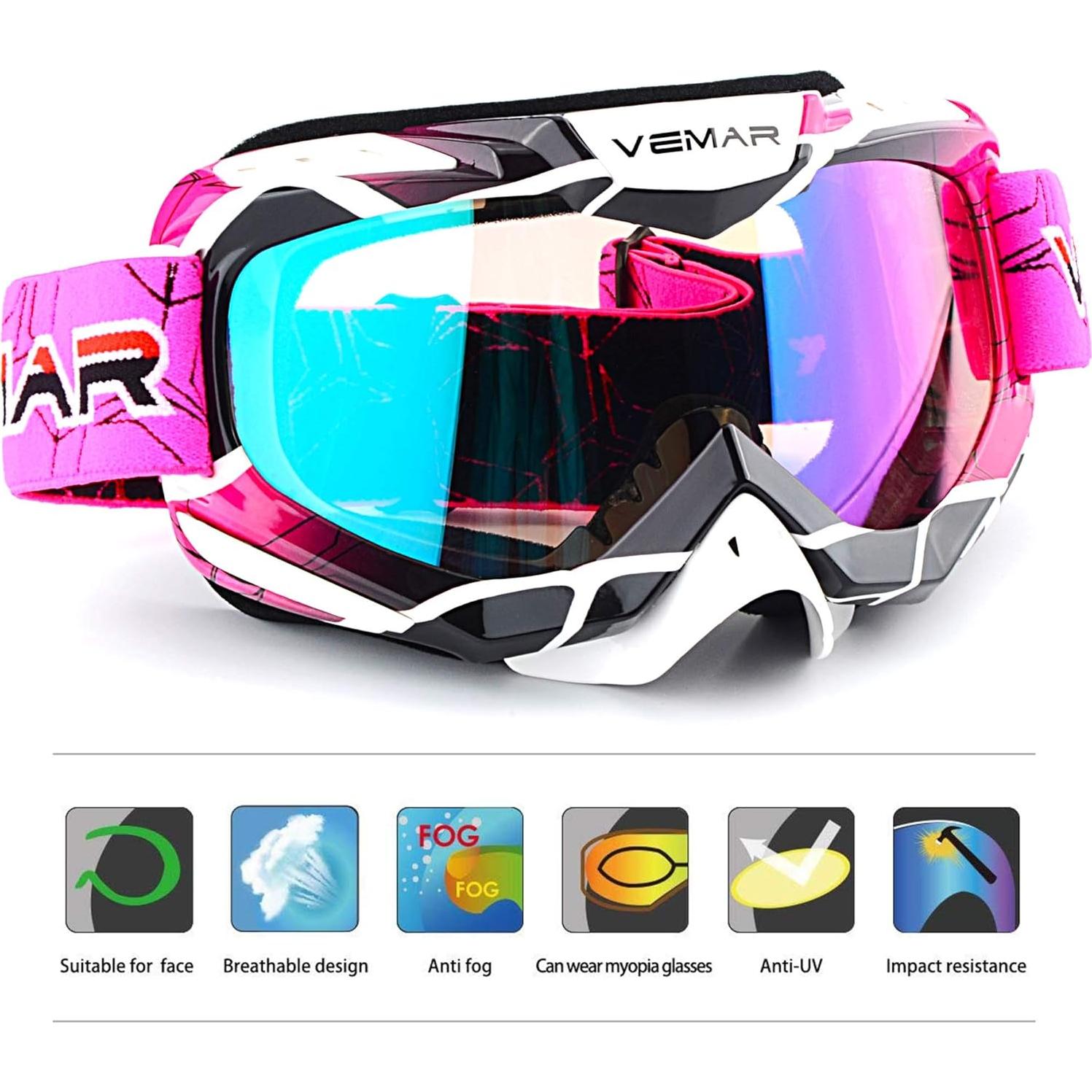 Gafas de Motocross Ubelly S218 Antivaho Rosa