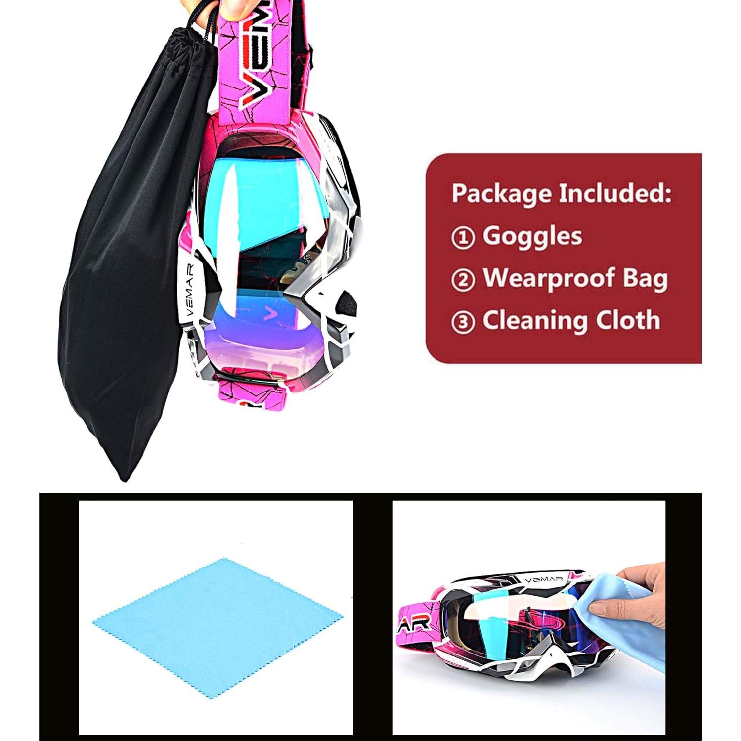 Gafas de Motocross Ubelly S218 Antivaho Rosa