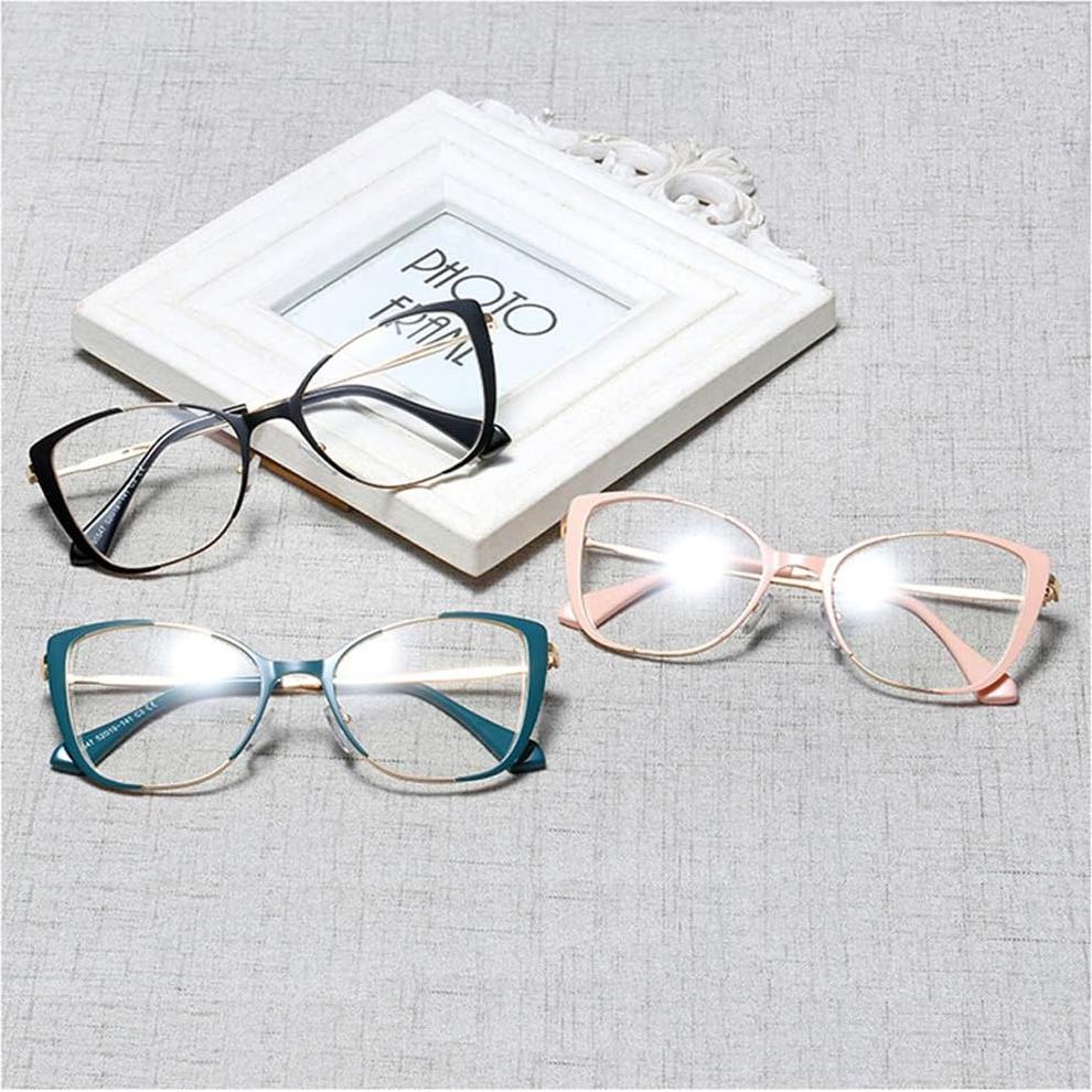 Gafas de Ojo de Gato Kachawoo Retro Metal 52mm Negro Dorado