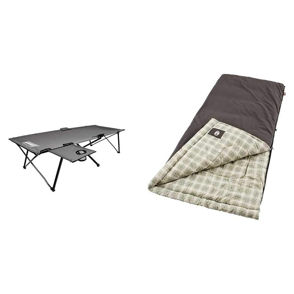 Cama de Camping Plegable Coleman con Mesa Lateral y Saco de Dormir -18°C