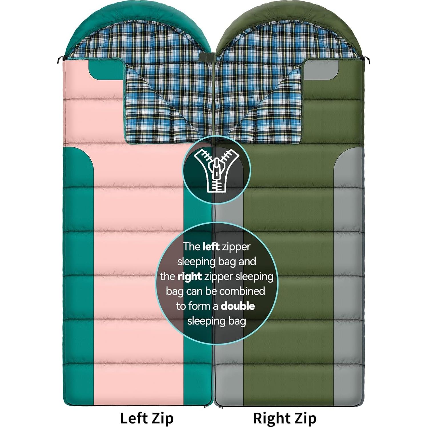 Saco de dormir Kanyak 3 estaciones 220x82.5 cm franela