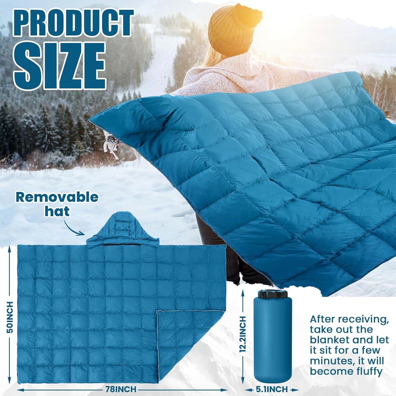 Manta de Camping HunnmingRe con Capucha Impermeable 127x195cm