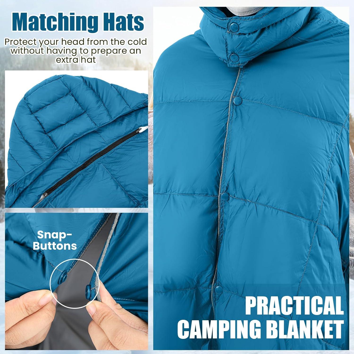 Manta de Camping HunnmingRe con Capucha Impermeable 127x195cm