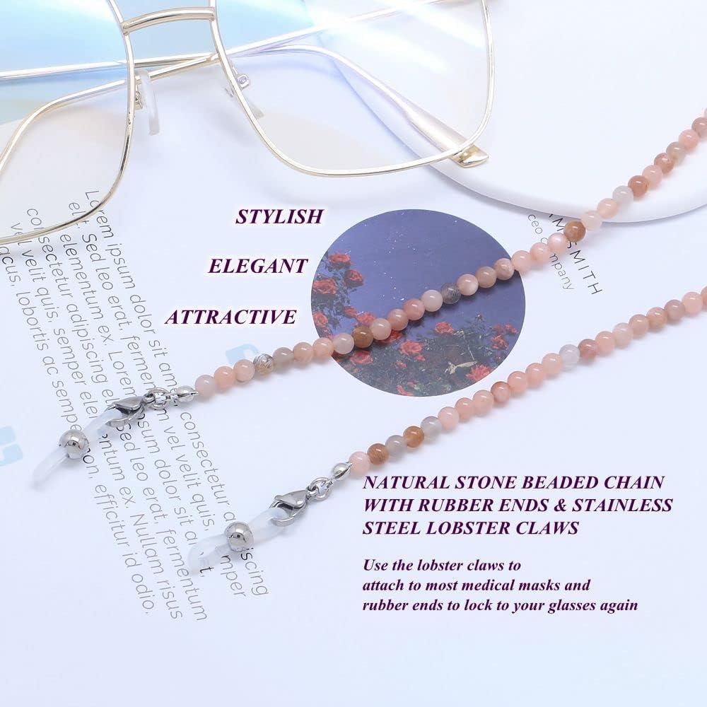 Cadena de Gafas KAI Top Cuentas de Piedra Natural 73 cm