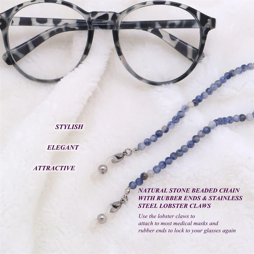 Cadena de Gafas KAI Top Cuentas de Piedra Natural Azul