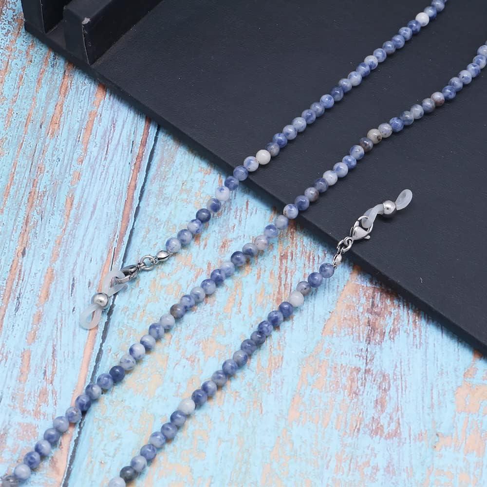 Cadena de Gafas KAI Top Cuentas de Piedra Natural Azul