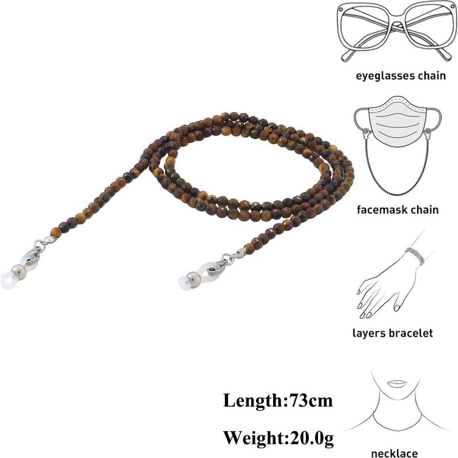 Cadena de Gafas KAI Top Ojo de Tigre Moda 73 cm