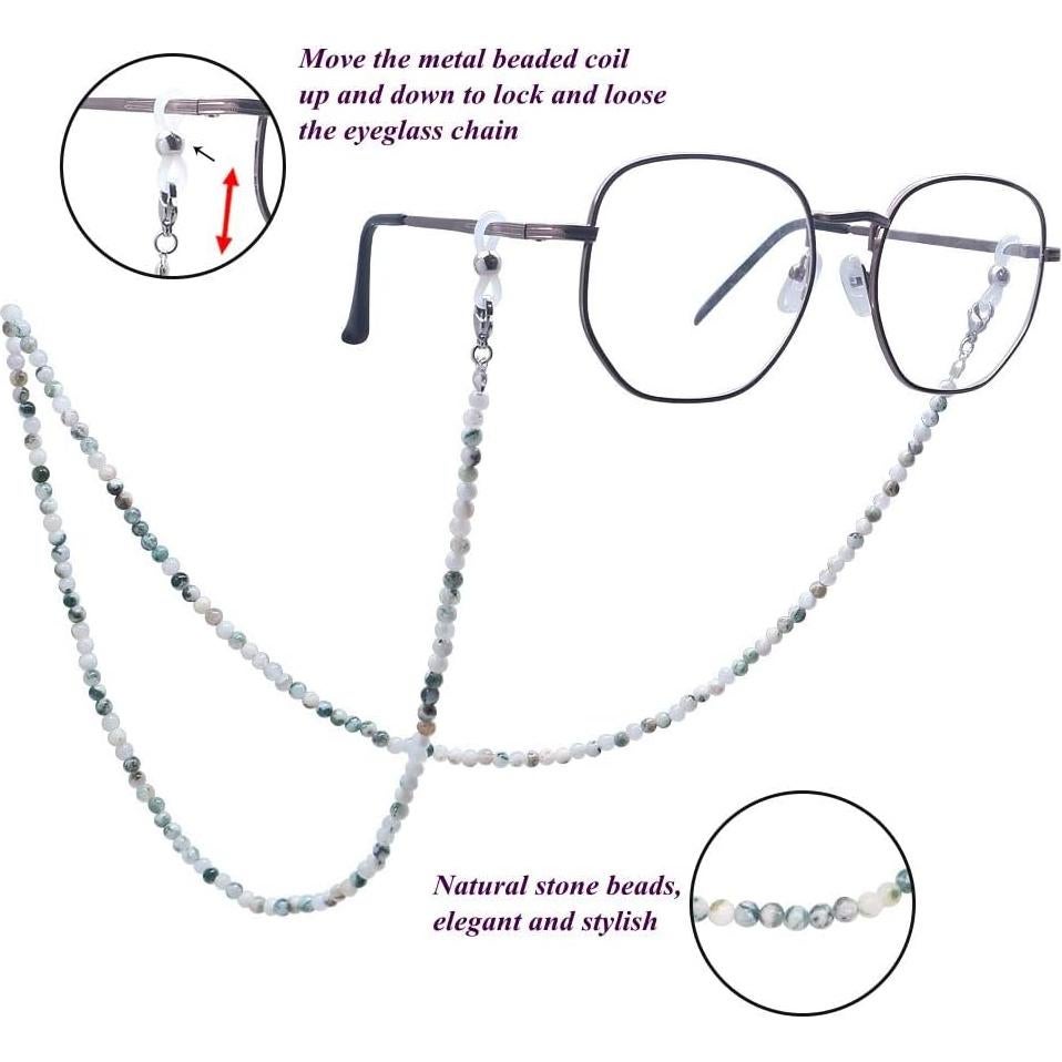 Cadena de Gafas KAI Top de Piedra Natural 73 cm para Mascarillas