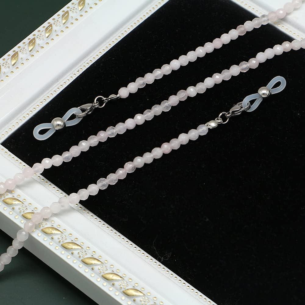 Cadena de Gafas KAI Top Cuarzo Rosa Mate 73 cm Moda