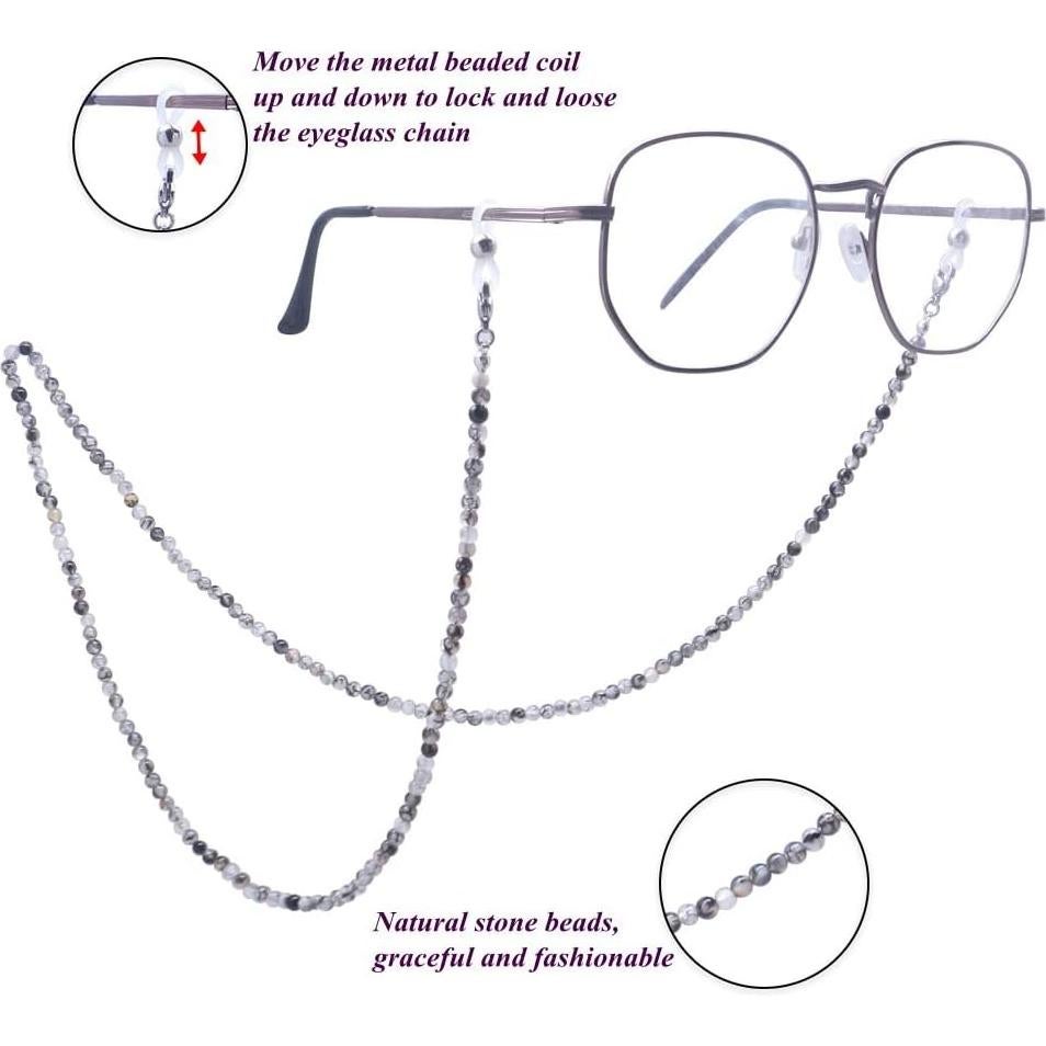 Cadena de Gafas KAI Top de Piedra Natural 73 cm