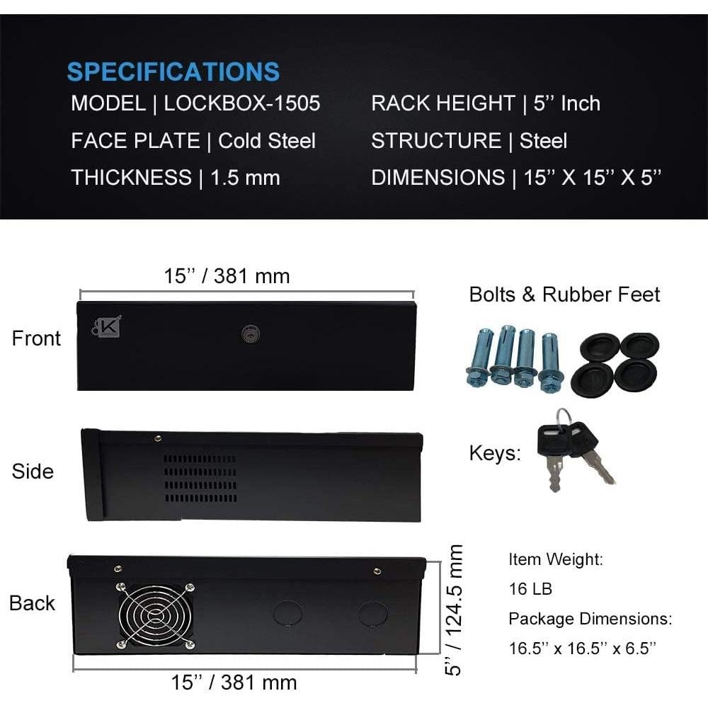 Caja de Seguridad Kenuco de Acero 16 Gauge con Ventilador