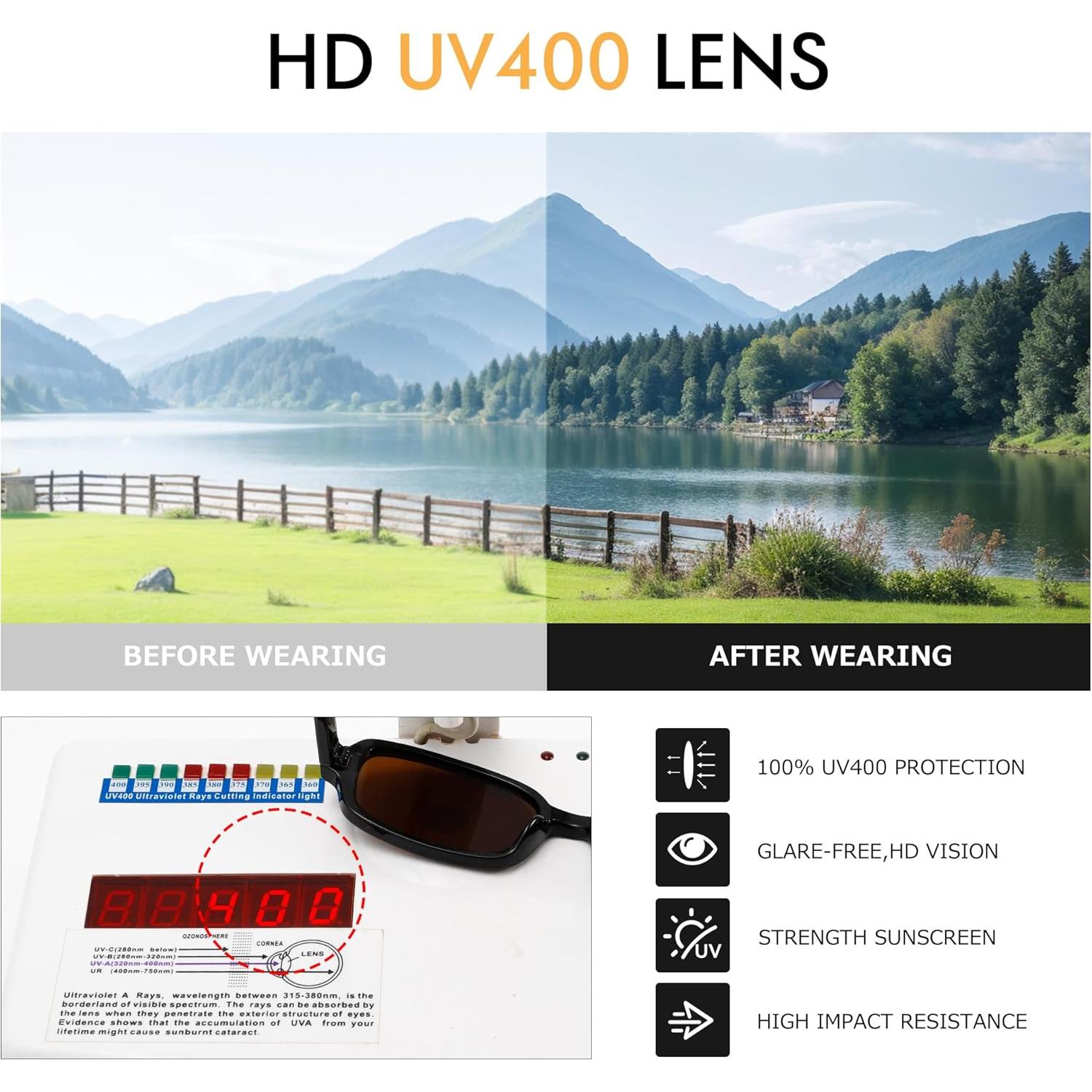 Gafas de sol rectangulares Colrea UV400 para mujeres