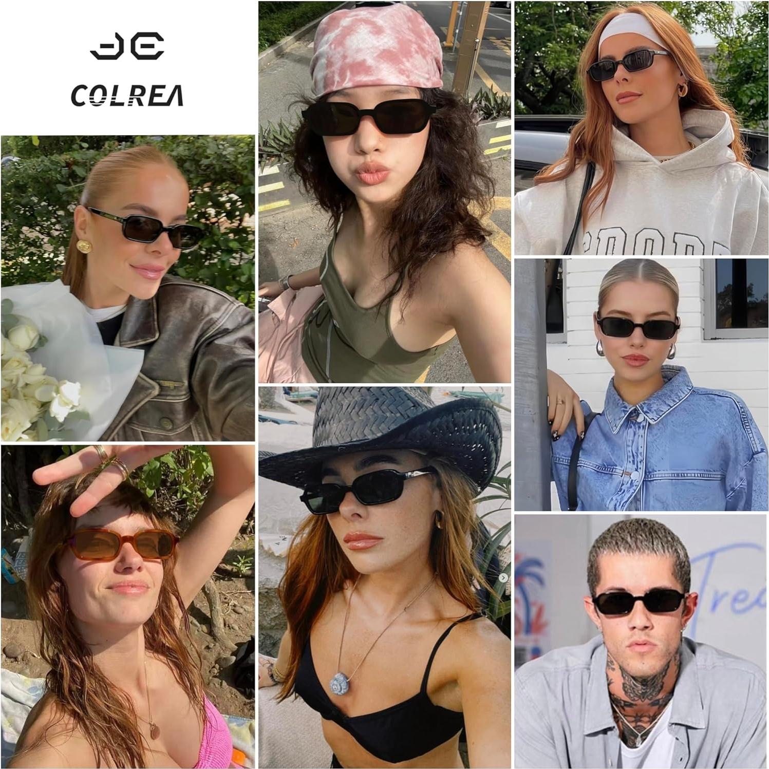 Gafas de sol rectangulares Colrea UV400 para mujeres