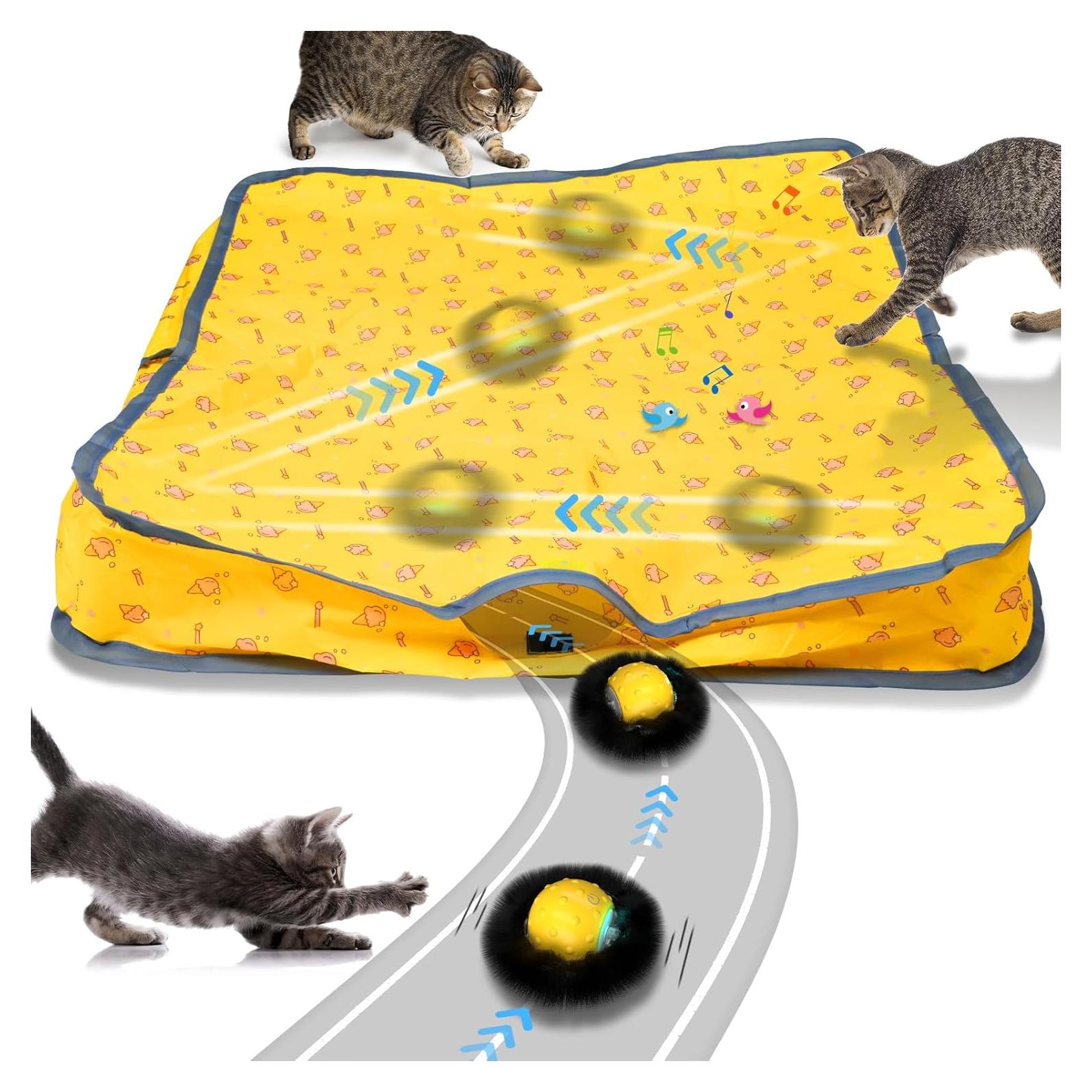 Juguete Interactivo para Gatos LEPLE P62, Recargable, Amarillo