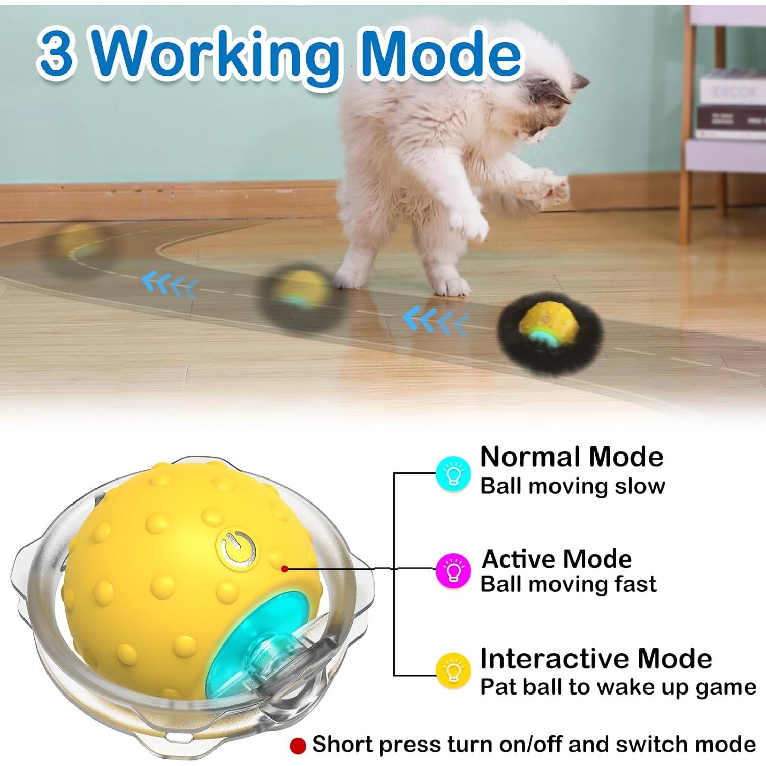 Juguete Interactivo para Gatos LEPLE P62, Recargable, Amarillo