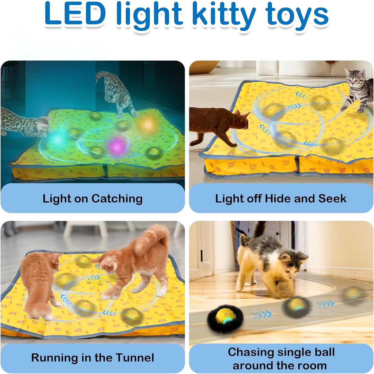 Juguete Interactivo para Gatos LEPLE P62, Recargable, Amarillo