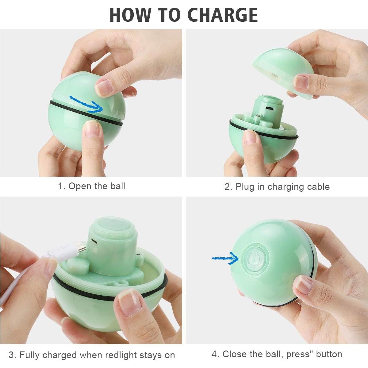 Juguete Interactivo para Gatos WWVVPET Bola LED Recargable