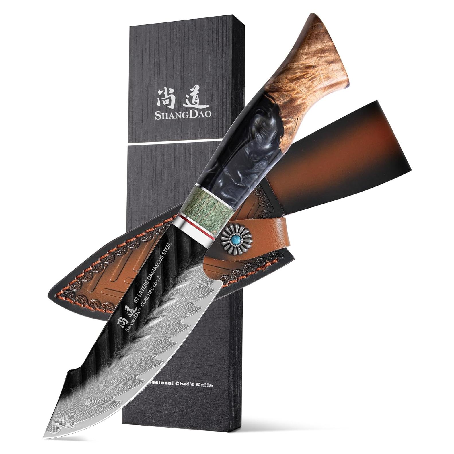 Cuchillo de Utilidad SHANGDAO QILIN 12.19 cm Damasco Forjado
