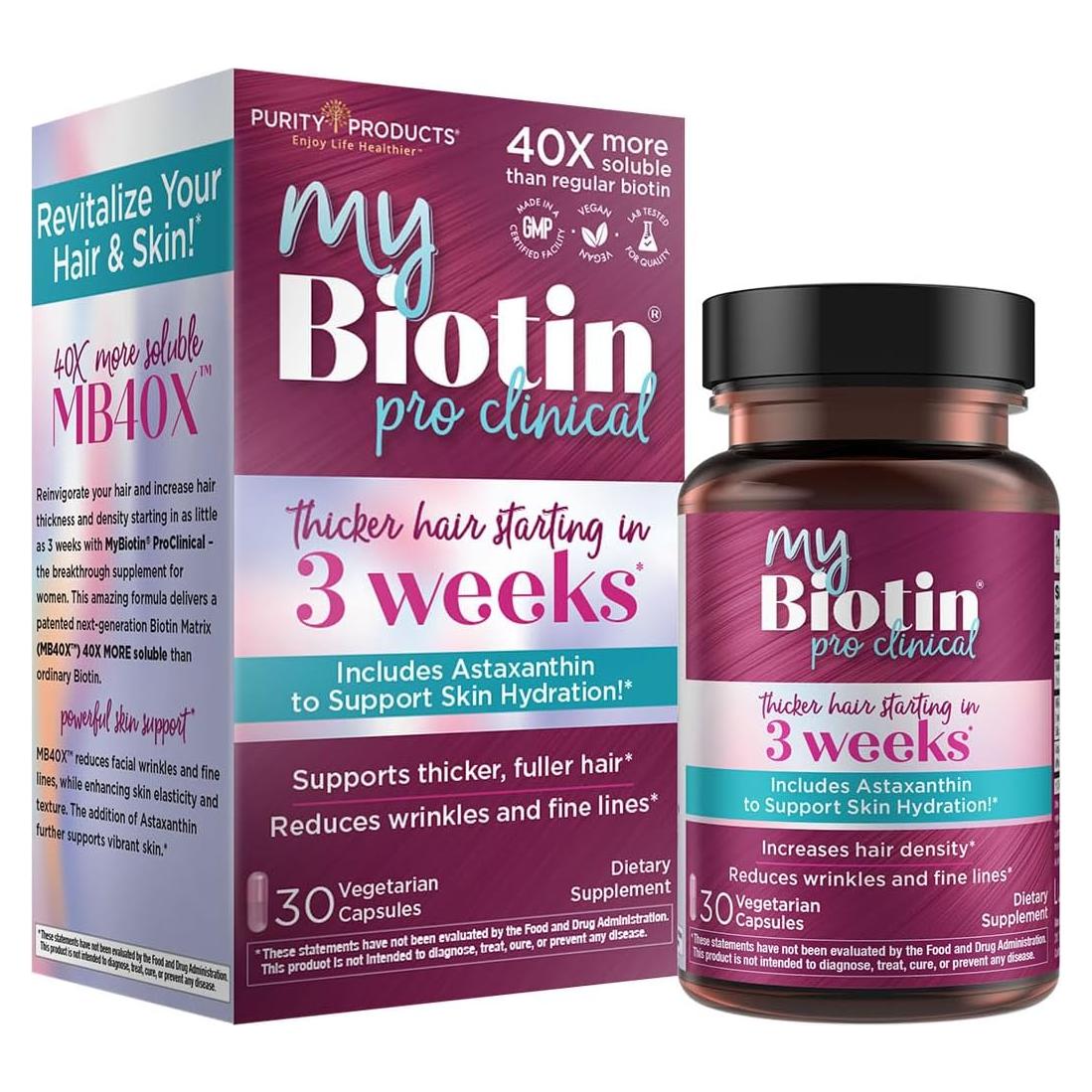 Suplemento MyBiotin ProClinical Purity Products - 30 Cápsulas