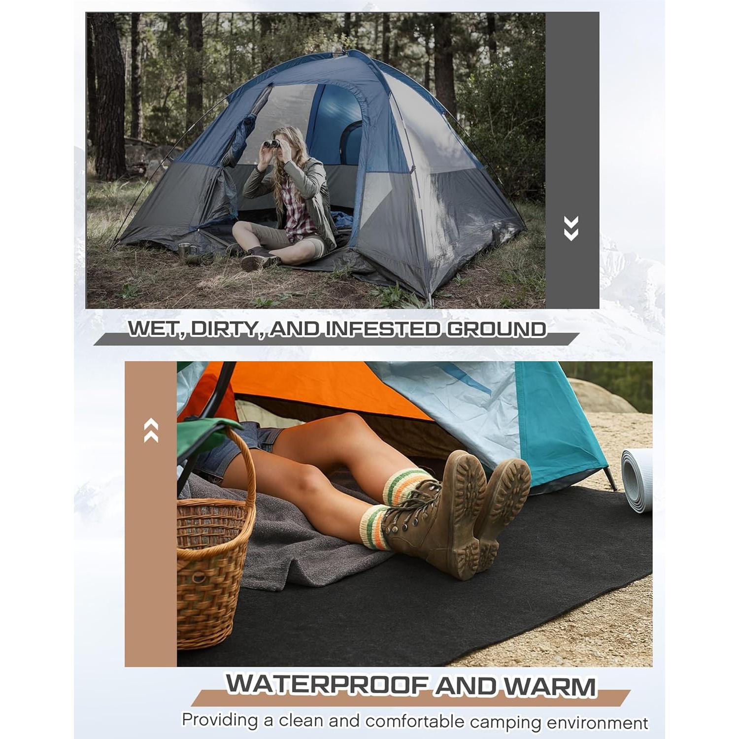 Conjunto de Camping Tranqun: 4 Sacos de Dormir + 2 Alfombras