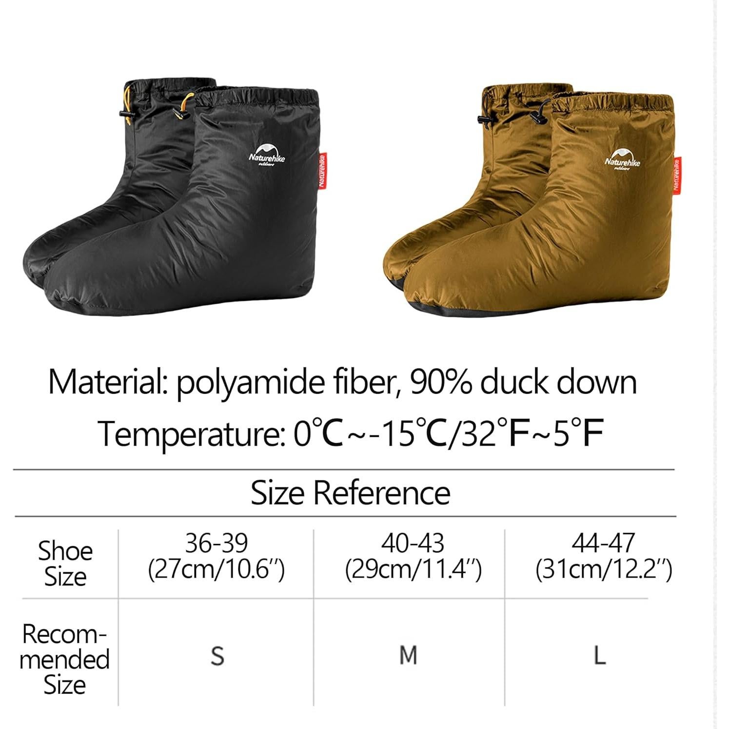 Botas de Dormir Windhike de Plumas de Pato para Hombres y Mujeres
