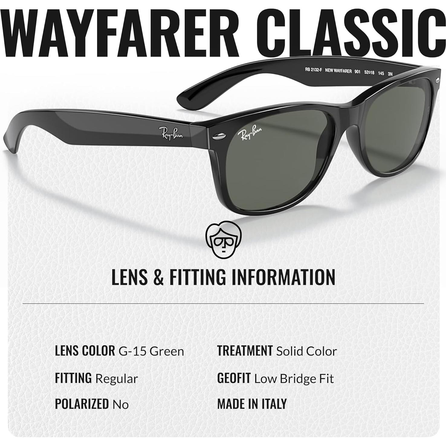 Gafas de Sol Ray-Ban New Wayfarer Unisex UV Protección