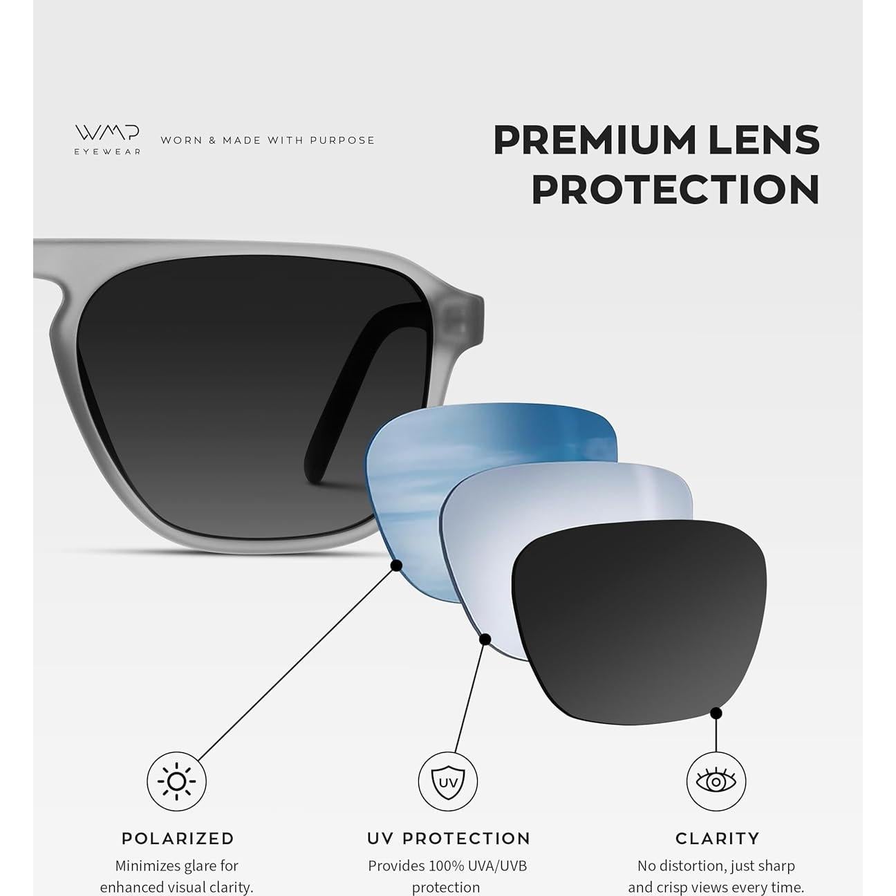 Gafas de sol cuadradas polarizadas WearMe Pro para hombres