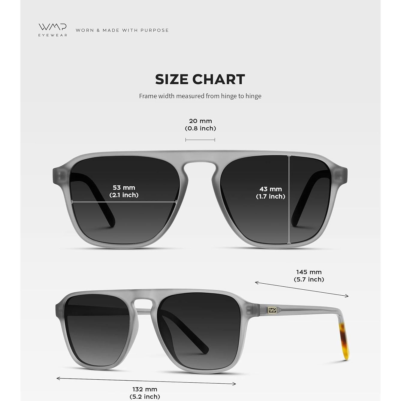 Gafas de sol cuadradas polarizadas WearMe Pro para hombres