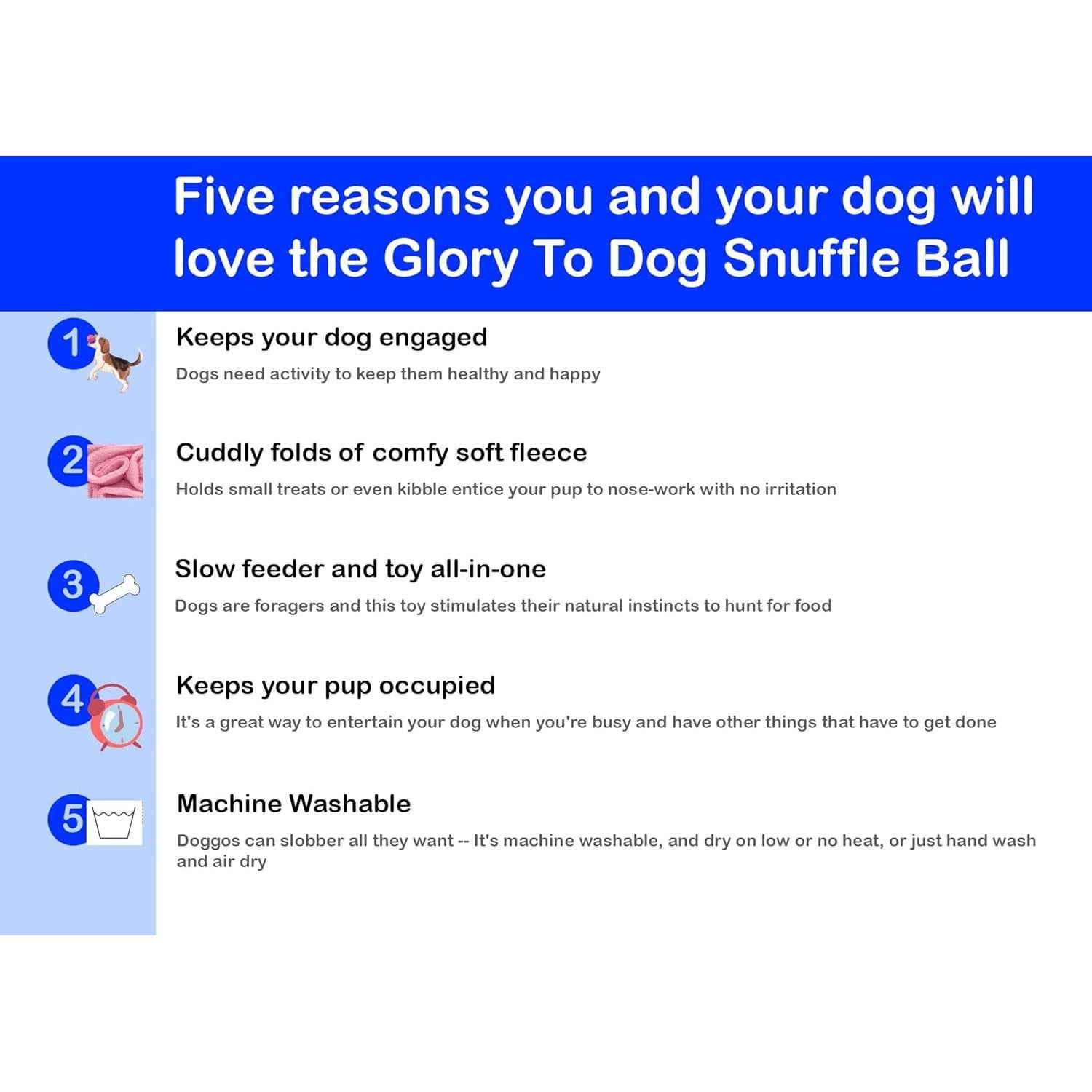 Juguete interactivo para perros Glory To Dog bola azul