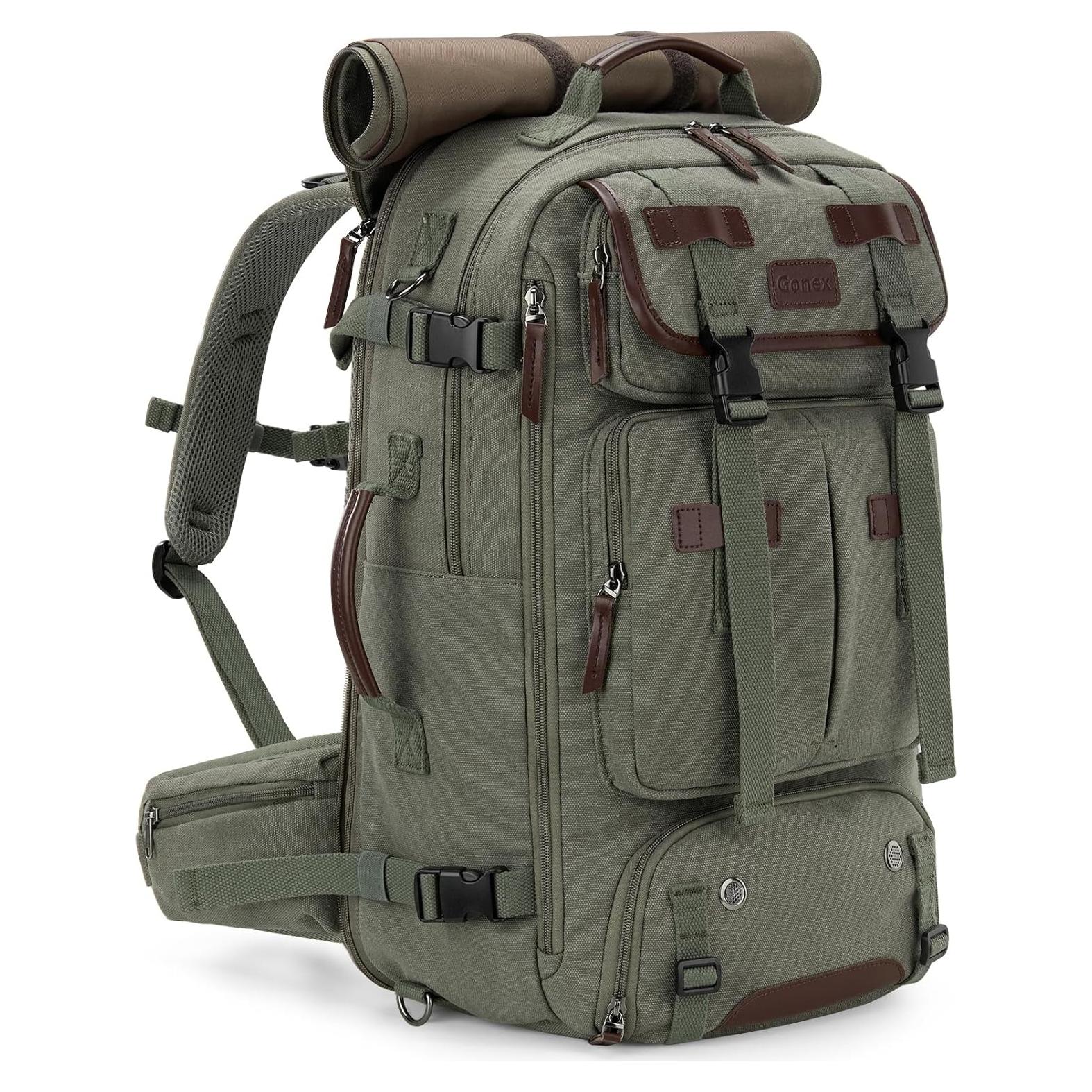 Mochila de Lona Gonex 3 en 1 Verde Clásico 45L Expandible