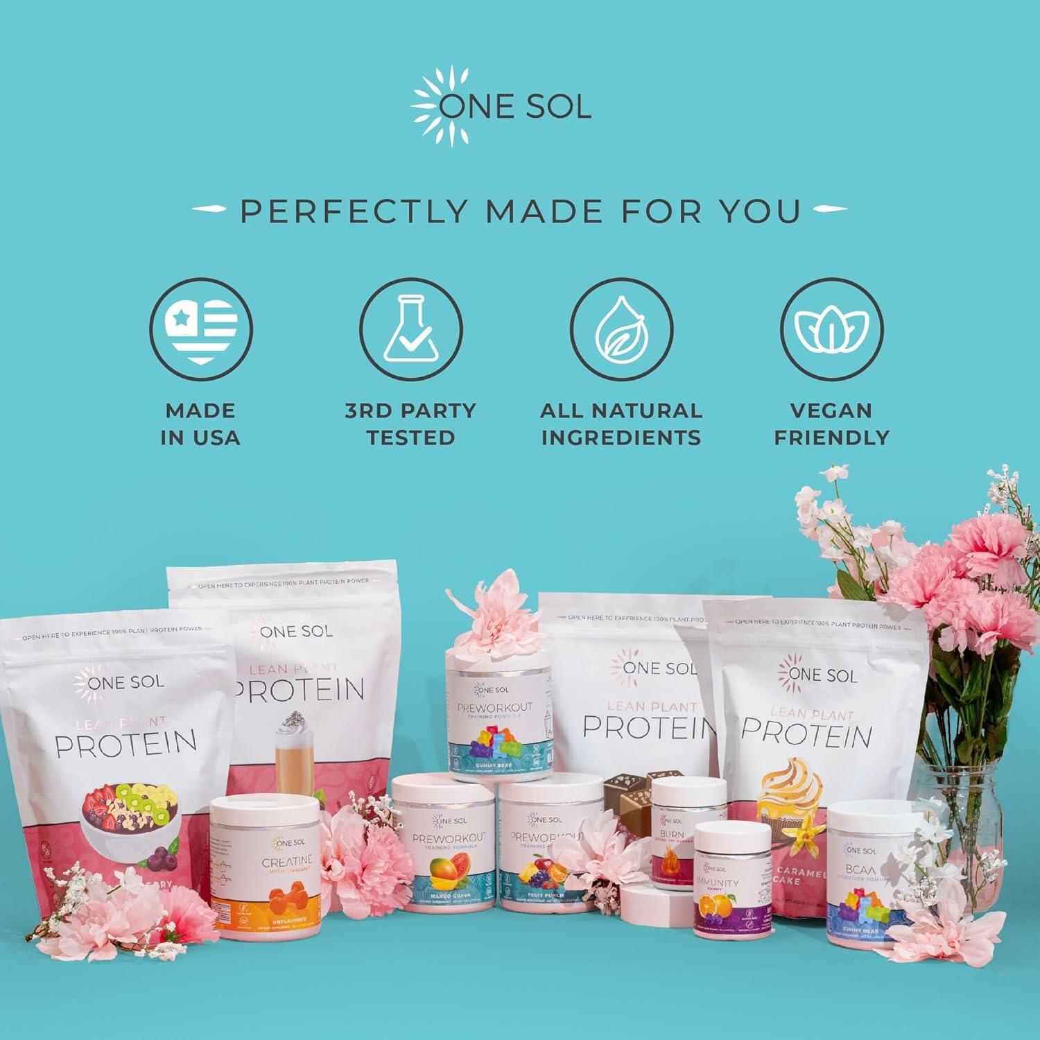 One Sol Pre-Workout para Mujeres - Energía Natural Punch Frutas