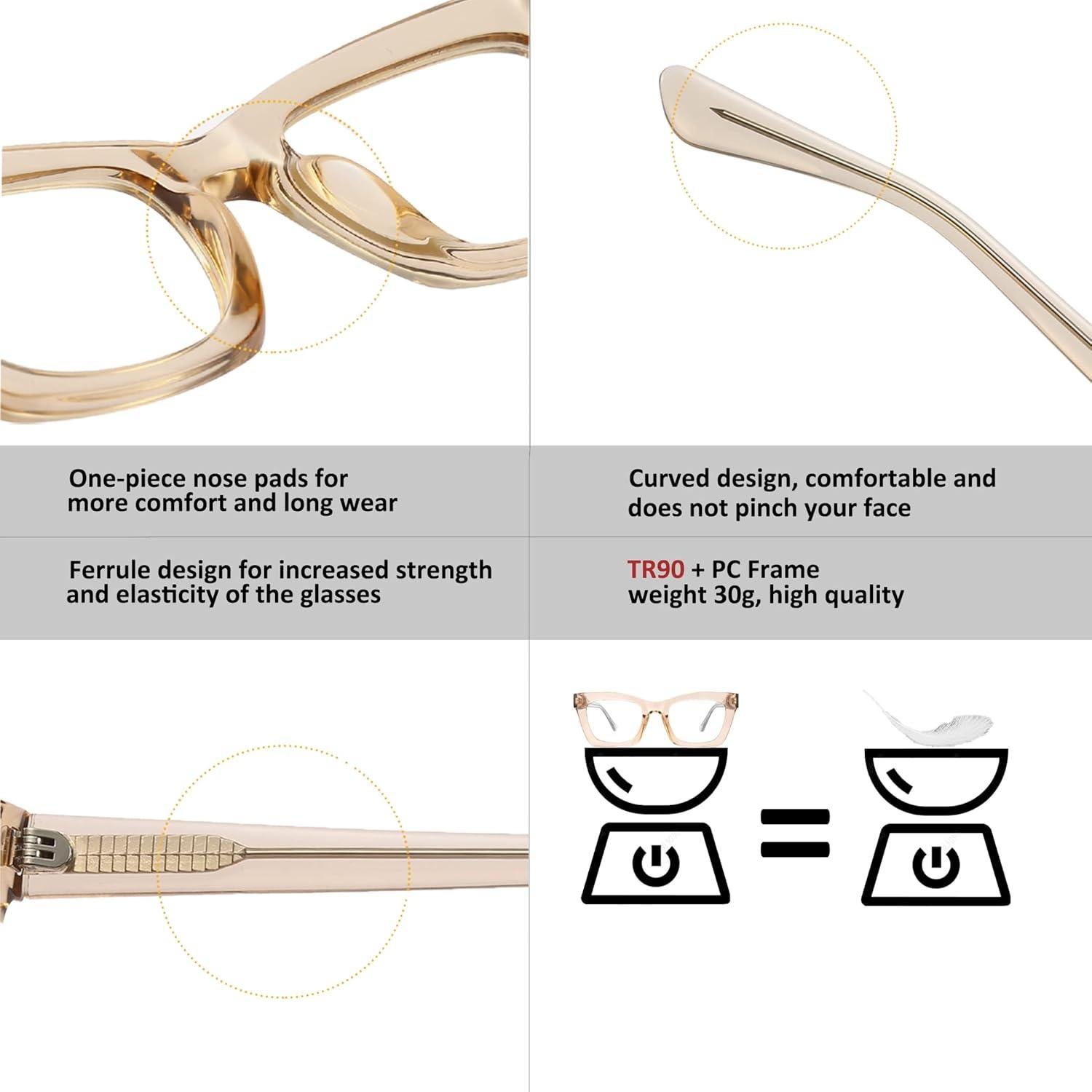 Gafas de Lectura Bullabulling 3 Pack Estilo Retro 2.0x