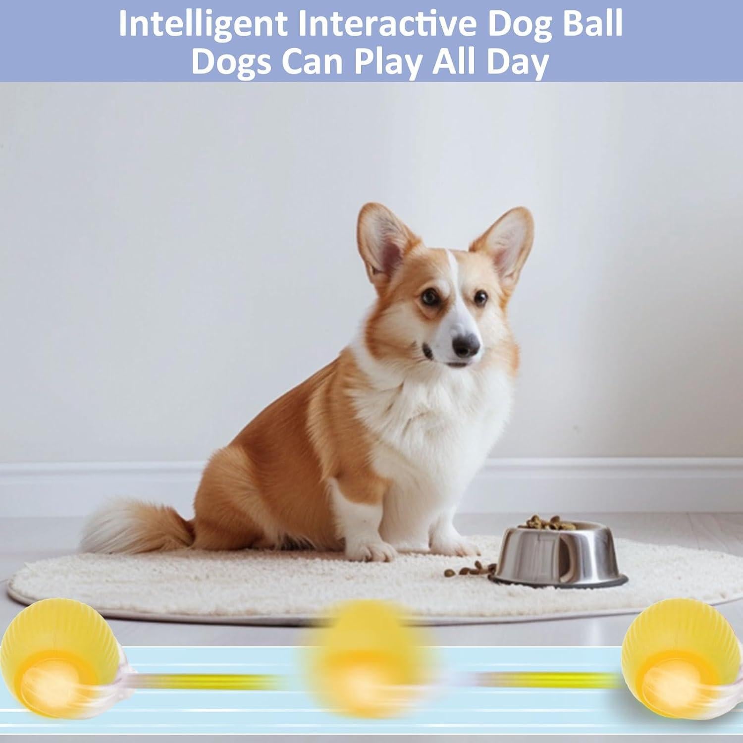 Bola Interactiva para Gatos Tewloss Amarilla, Juguete Automático