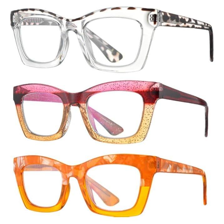 Gafas de Lectura Bullabulling 3 Pack con Bloqueo Luz Azul