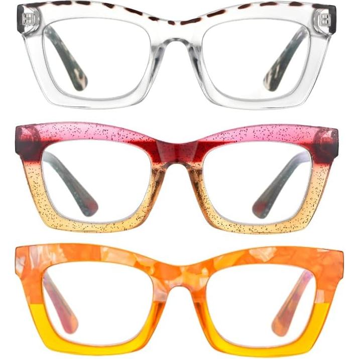 Gafas de Lectura Bullabulling 3 Pack con Bloqueo Luz Azul