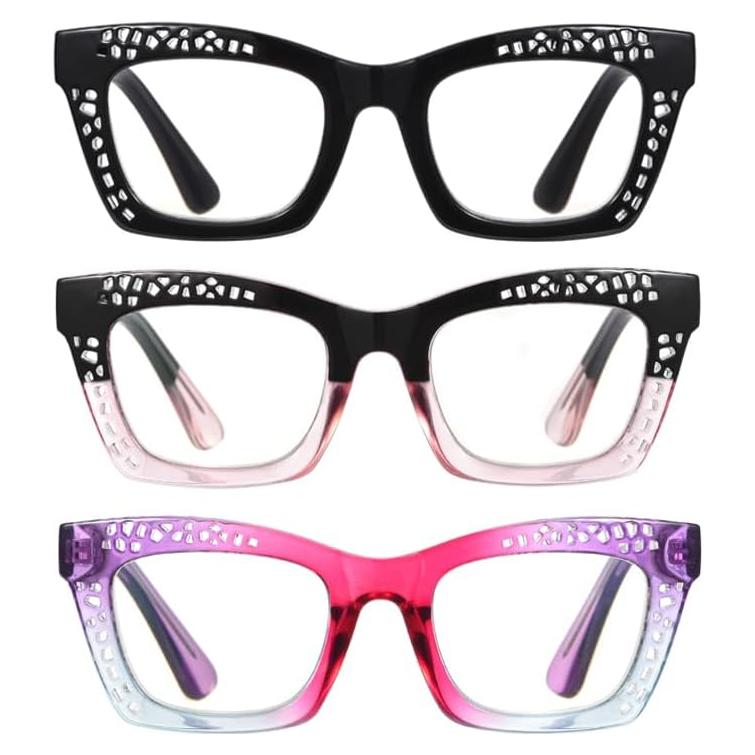 Gafas de Lectura Bullabulling 3 Pack 1.75x Bloqueo Luz Azul