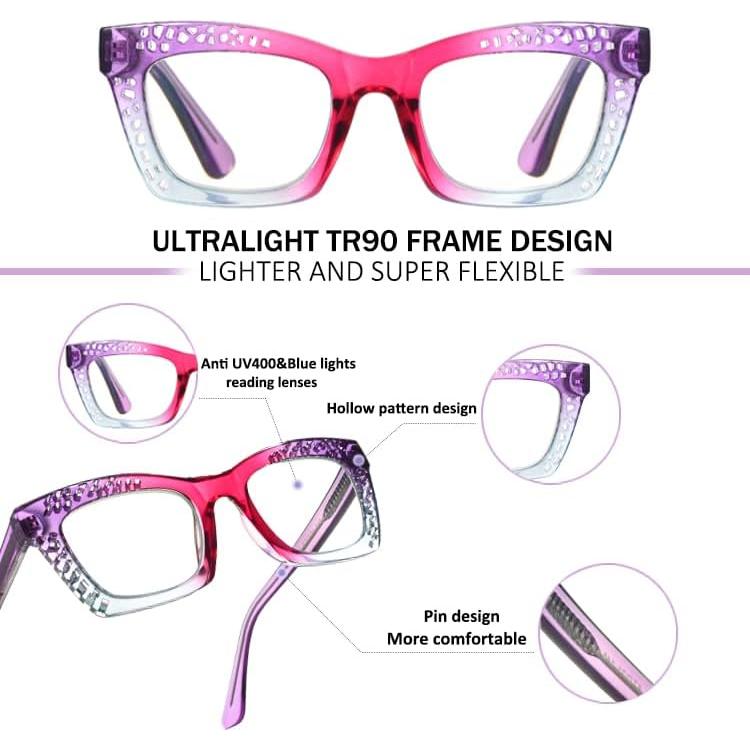 Gafas de Lectura Bullabulling 3 Pack 1.75x Bloqueo Luz Azul