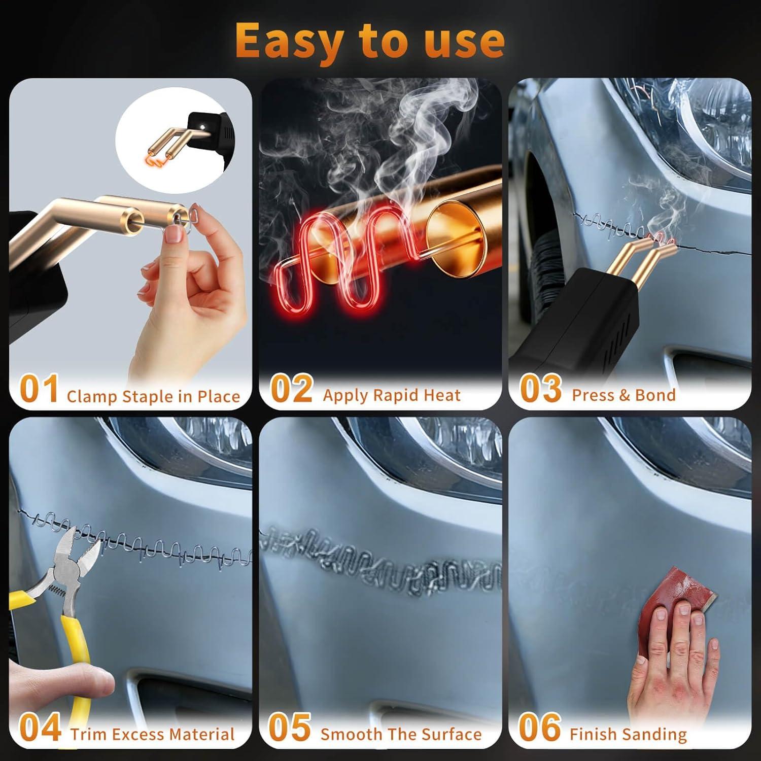 Soldador de Plástico Wrdlosy con 1200 Grapas para Reparación