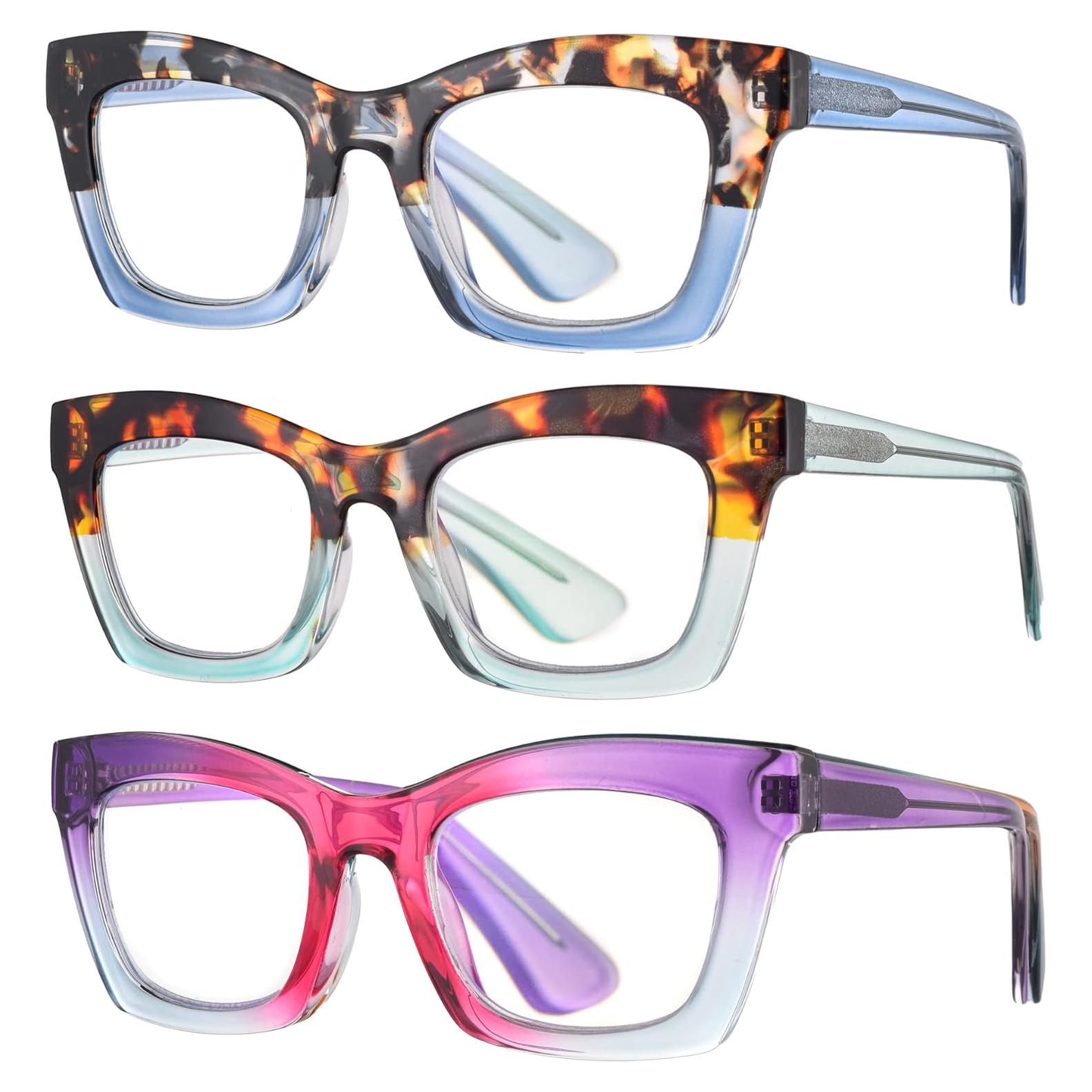 Gafas de Lectura Bullabulling 3 Pack Estilo Retro 2.0x
