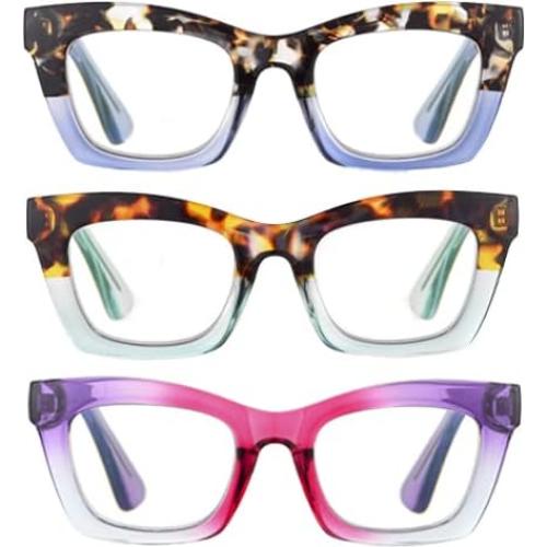 Gafas de Lectura Bullabulling 3 Pack Estilo Retro 2.0x