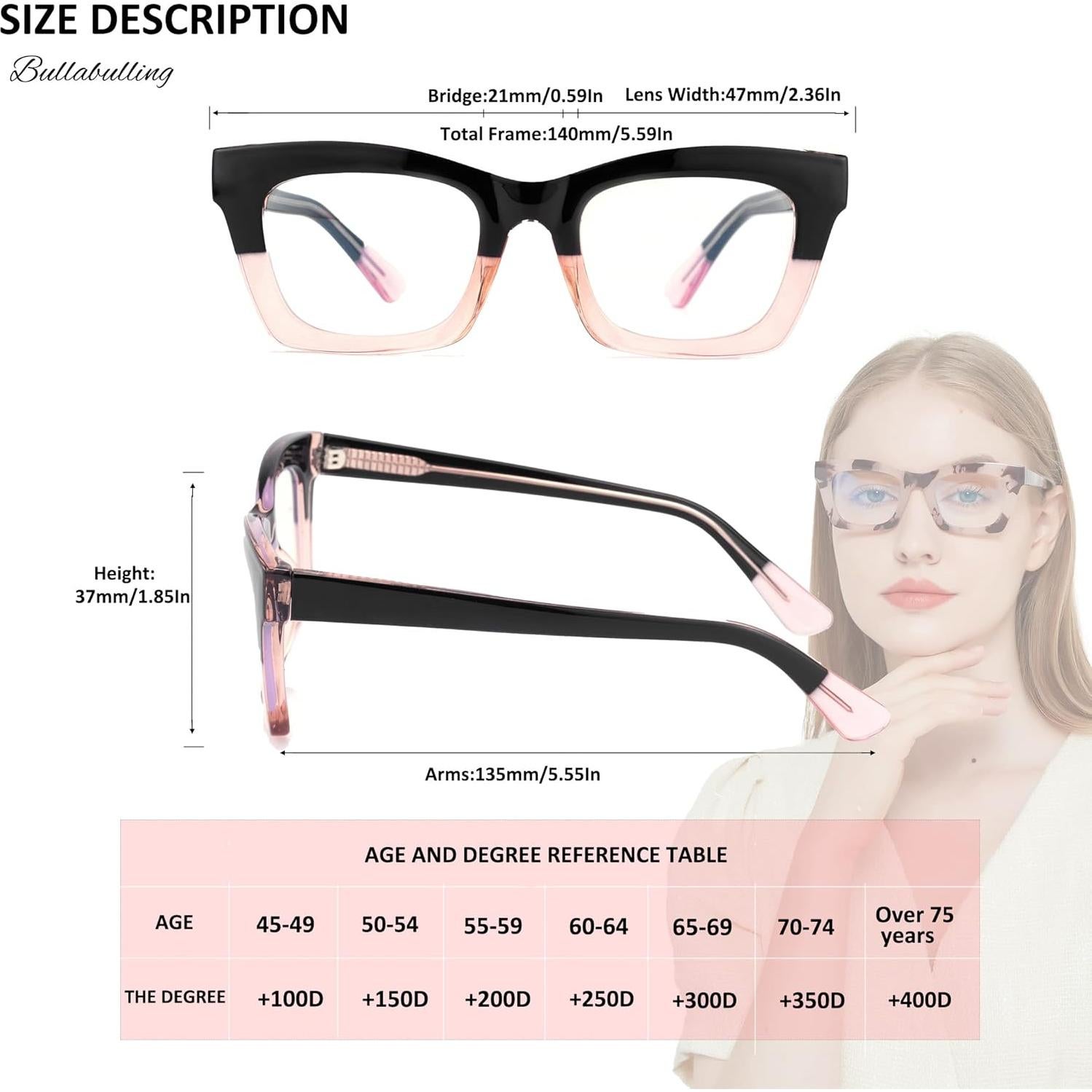 Gafas de Lectura Bullabulling 3 Pack Estilo Retro UV400