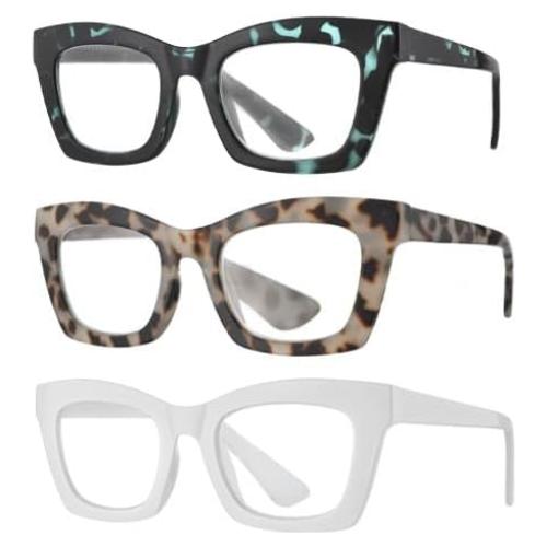 Gafas de Lectura Bullabulling 3 Pack con Bloqueo Luz Azul