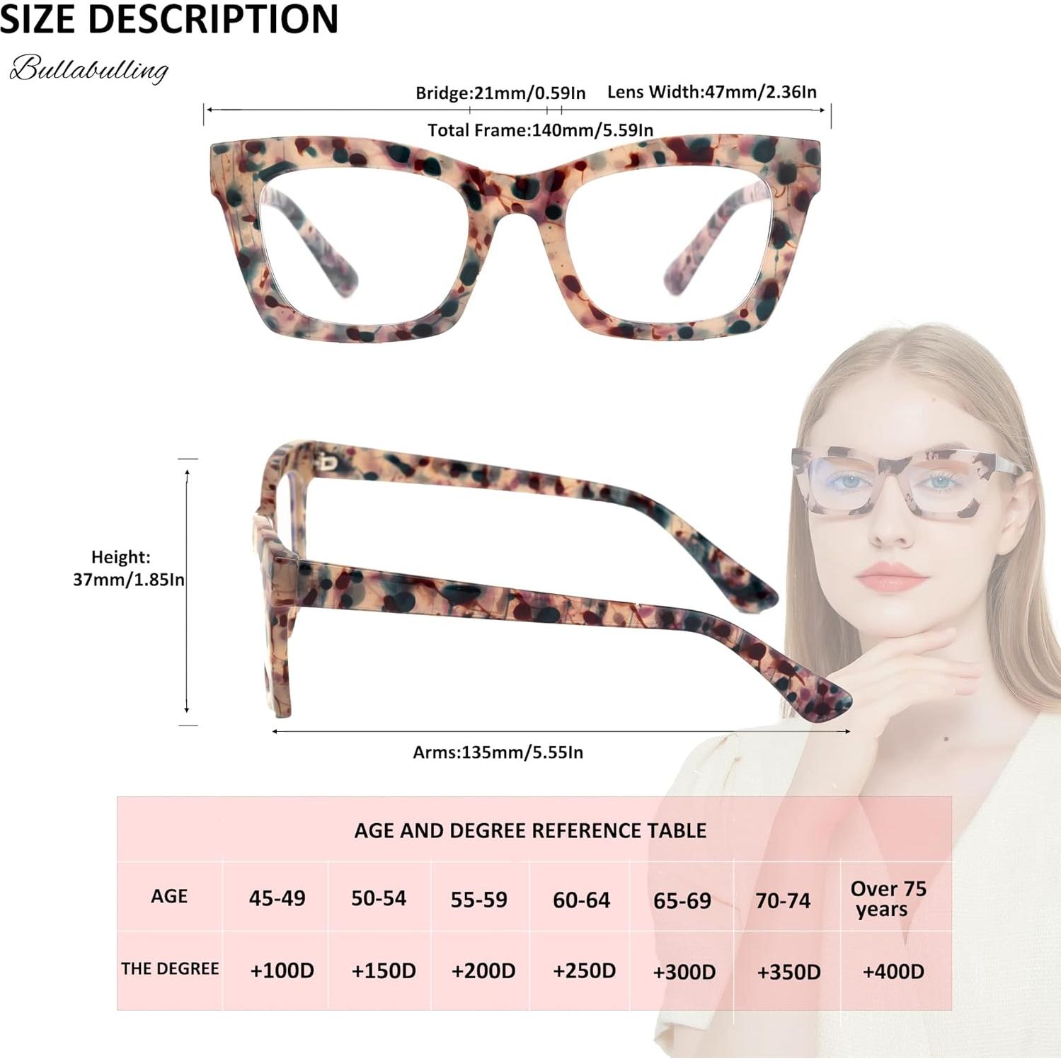 Gafas de Lectura Bullabulling 3 Pack Bloqueo Luz Azul