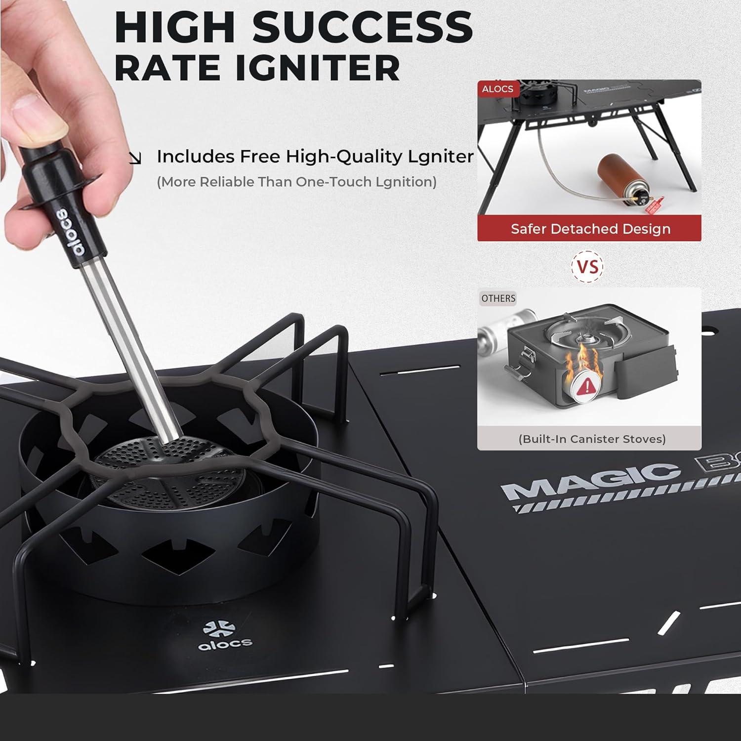 Estufa de Gas Alocs KD23-MFL Plegable 12625 BTU para Camping